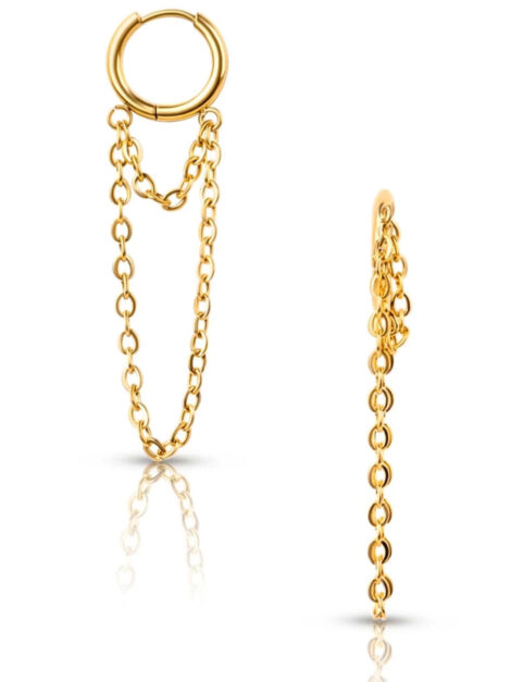 Drop Chain Huggie Hoop EARRING Ellie Vail