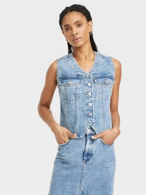 V-Neck Denim Vest - Universal Thread (talla M)