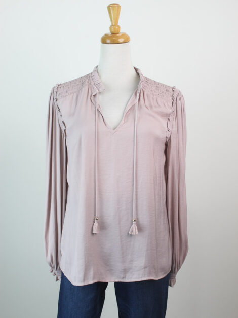 Chelsea & Theodore Tie-Neck Satin Blouse nueva (talla XS)