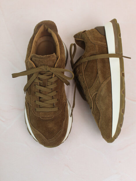 Soft split suede trainers Brown Shoes Massimo Dutti (talla 37)