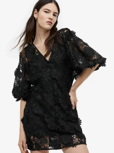 V-neck lace dress nuevo (talla M)