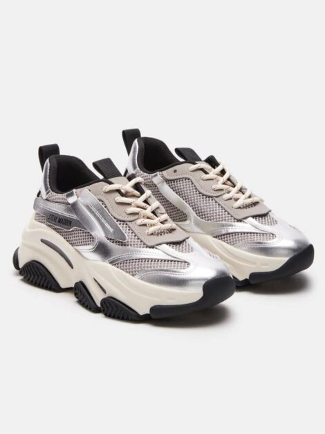 Steve Madden Possession Chunky Lace-Up Sneakers (talla 7,5 pequeño)