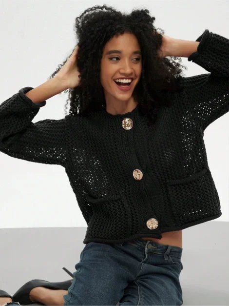 Zara  Knit Cropped Cardigan (talla M)