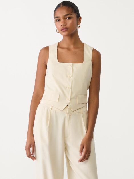 Short vest with a square-cut neckline Stradivarius nuevo (talla small)