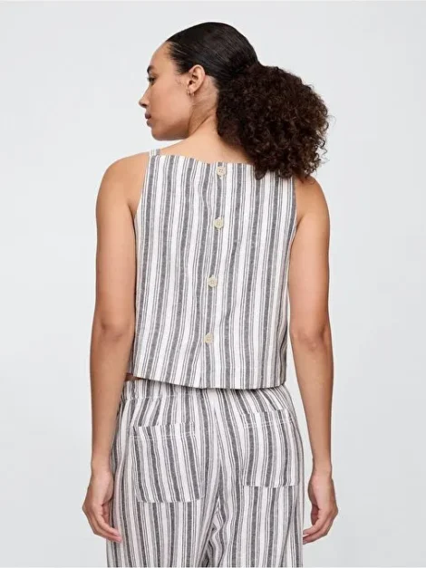 Linen-Blend Sleeveless Top | GAP (talla small)