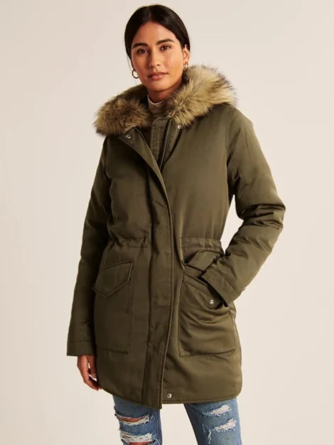 Abercrombie & Fitch Women's Khaki Coat (talla XS)