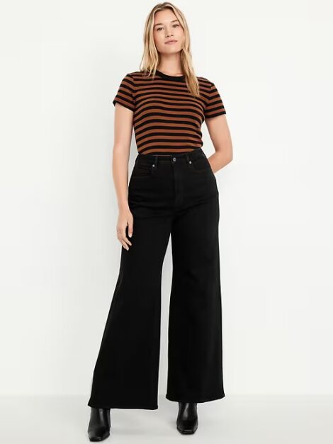 Old Navy Extra High-Waisted Super Wide-Leg Jeans (talla 10)