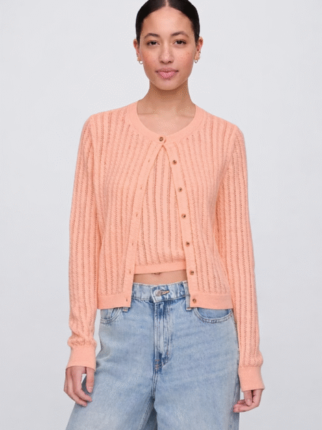 GAP Open-Stitch Crewneck Cardigan NUEVO (talla M, parece S/M)