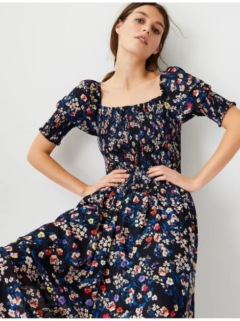Ann Taylor Floral Smocked Maxi (talla 10)