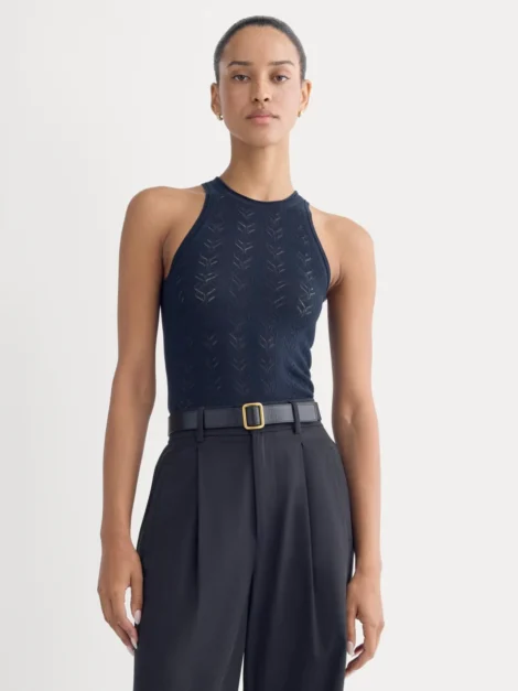 The Pointelle Racerback Tank in Ultrafine Merino (Talla small)