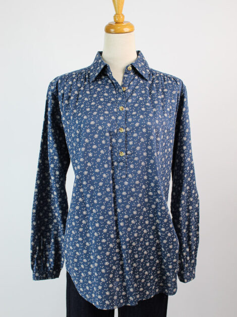 Floral White Chaps Blouse (talla S grande)