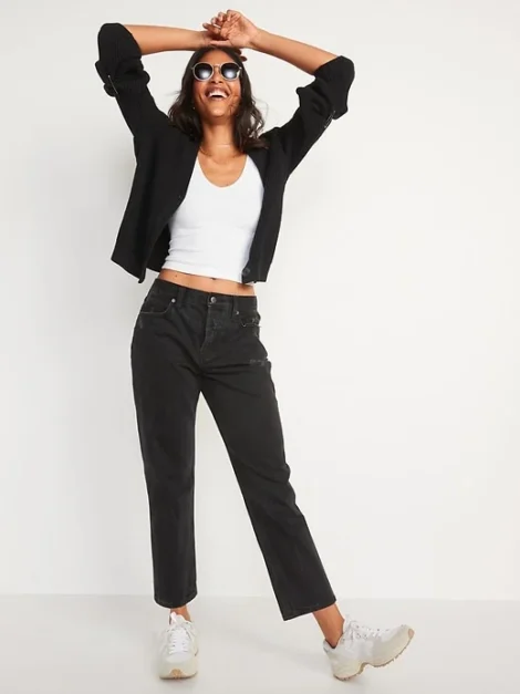Old Navy Slouchy Straight Cropped Jeans nuevo (talla 6)
