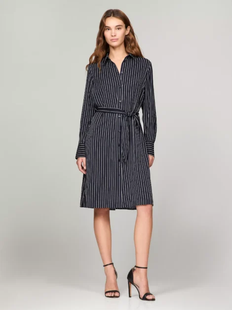 TOMMY HILFIGER Belted Midi Shirtdress (talla XS)