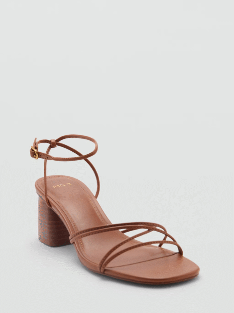 Heeled sandal with crossed straps MANGO nuevo (talla 37Eur)