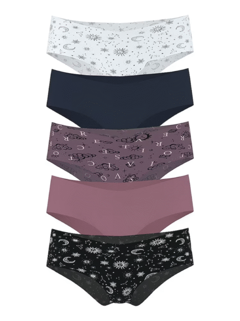 White/Blue/Purple/Black Cheeky Knickers 5 Pack (TALLA XS)