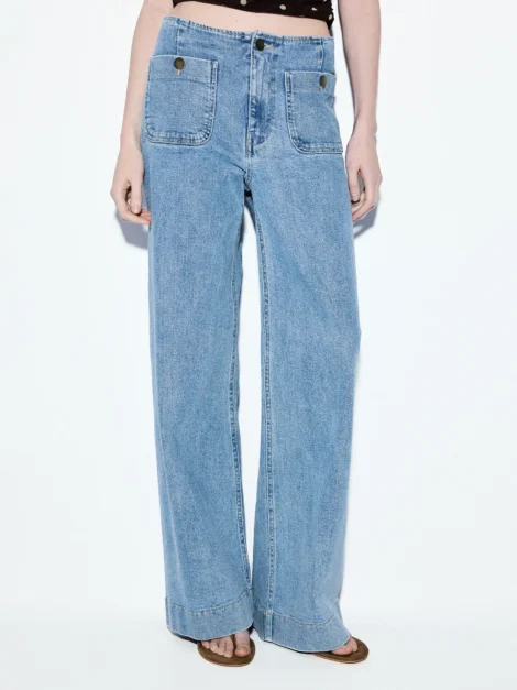 Flared Jeans - light blue STRADIVARIUS (talla 6)