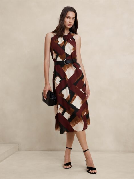 GEORGETTE MIDI SHIFT DRESS NUEVO (TALLA S)