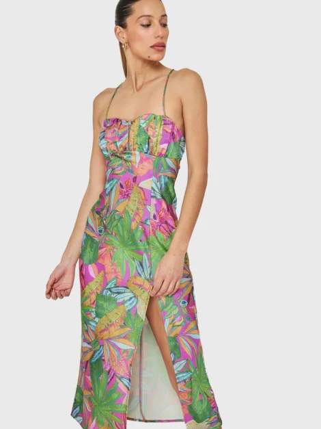 H&M patterned satin midi dress NUEVO (talla XXS)