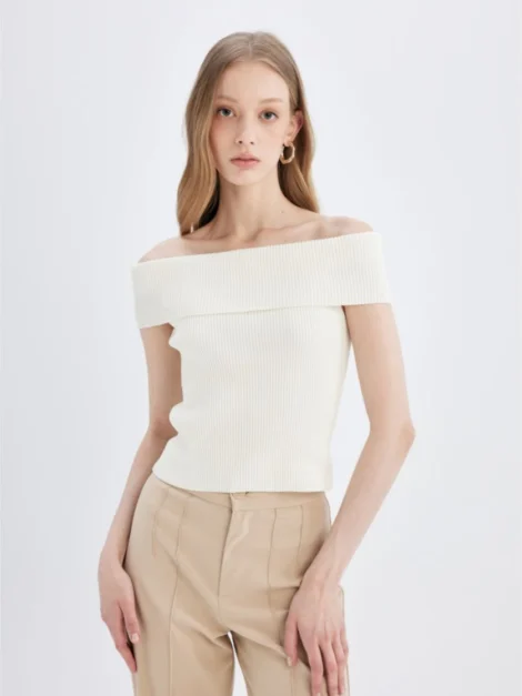 Foldover Off The Shoulder Top THE WORKSHOP (talla L, parece S/M)