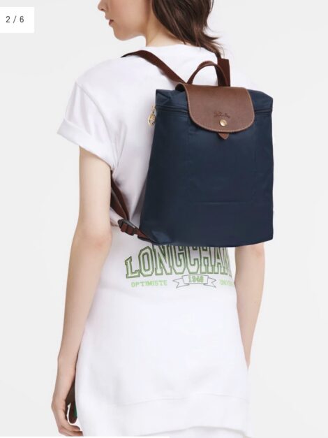 Longchampag Le Pliage Nylon Backpack- Navy blue NUEVO
