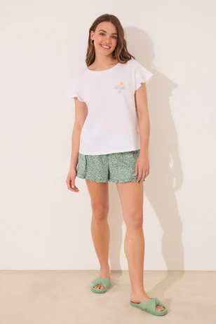 WOMEN'SECRET 100% ivory cotton short pijamas nuevo (talla small)