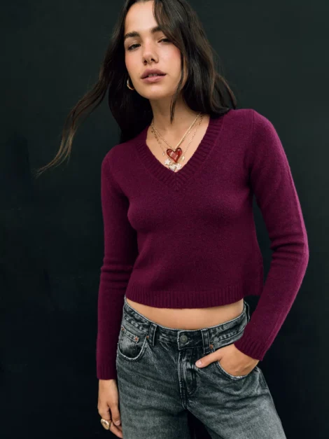 STRADIVARIUS Soft-touch cropped knit sweater nuevo (talla L, parece M)