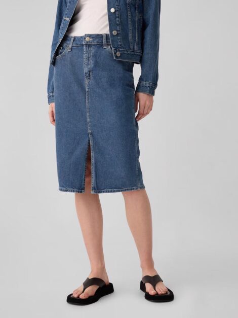 GAP Women's Stretch Denim Midi Pencil Skirt NUEVA (talla small)