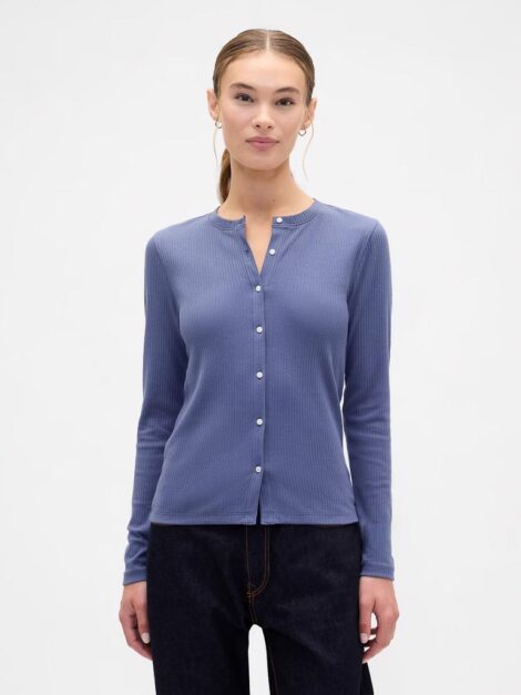 Ribbed Button-Up Top NUEVO (talla S y M)