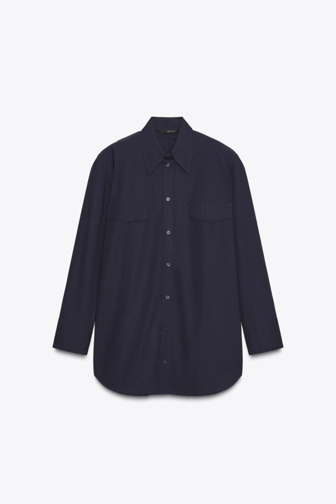 Zara Poplin Shirt With Shoulder Pads nueva (talla XS OVERSIZED)