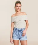 Foldover Off The Shoulder Top THE WORKSHOP (talla L, parece S/M)