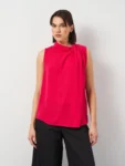 ZARA PINK SLEEVELESS PLEATED TOP (TALLA  L