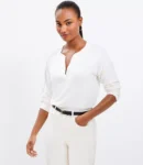 Jersey Split Neck Top LOFT nuevo (talla Small , parece M/L)