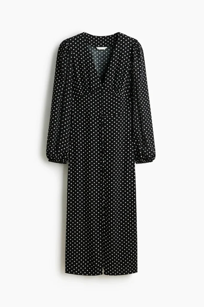LONG-SLEEVED VISCOSE DRESS h&m NUEVI (talla small)