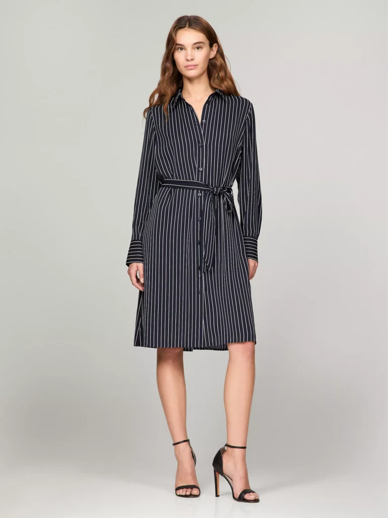 TOMMY HILFIGER Belted Midi Shirtdress (talla XS)