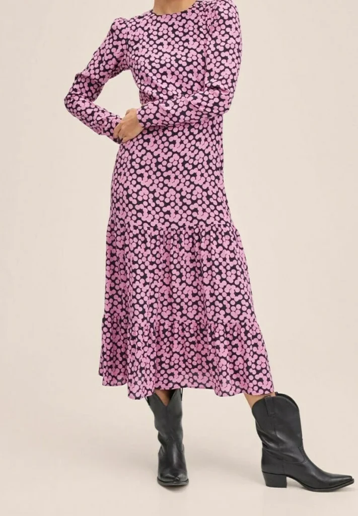MANGO polka dot pink and black (talla small)