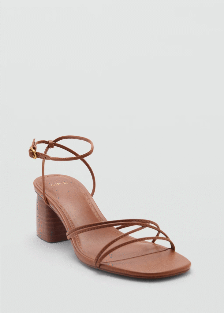 Heeled sandal with crossed straps MANGO nuevo (talla 37Eur)