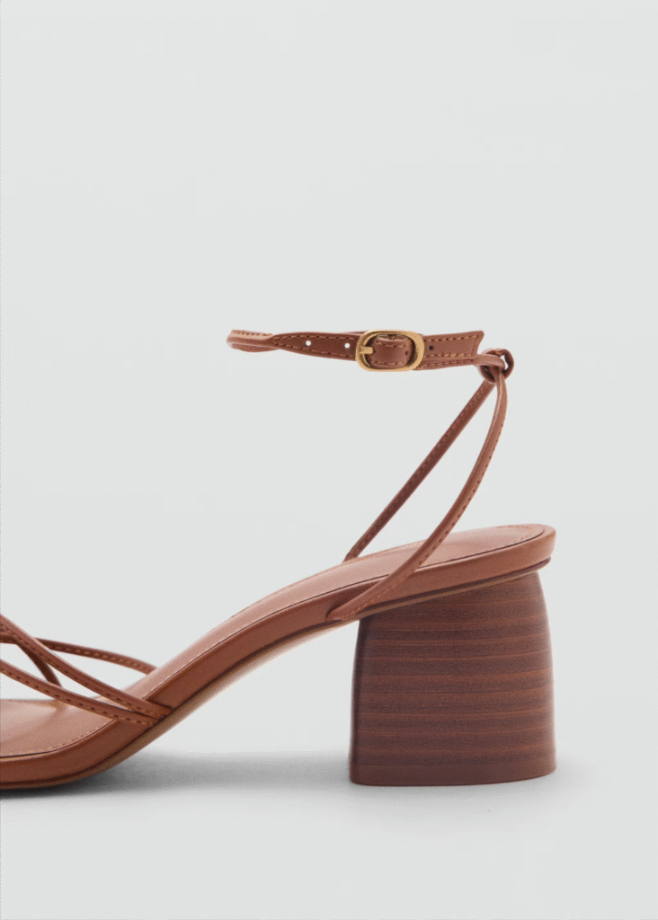 Heeled sandal with crossed straps MANGO nuevo (talla 37Eur)