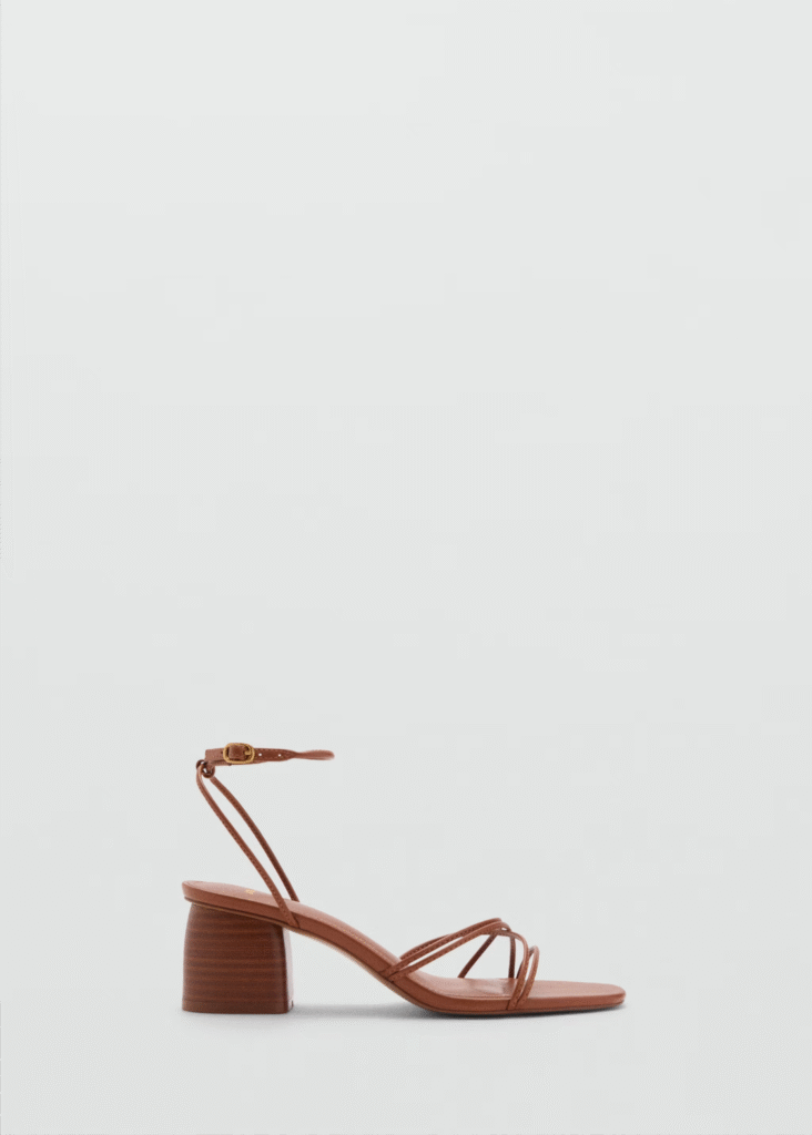 Heeled sandal with crossed straps MANGO nuevo (talla 37Eur)