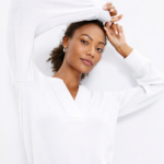 Jersey Split Neck Top LOFT nuevo (talla Small , parece M/L)