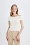 Foldover Off The Shoulder Top THE WORKSHOP (talla L, parece S/M)