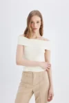 Foldover Off The Shoulder Top THE WORKSHOP (talla L, parece S/M)