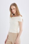 Foldover Off The Shoulder Top THE WORKSHOP (talla L, parece S/M)
