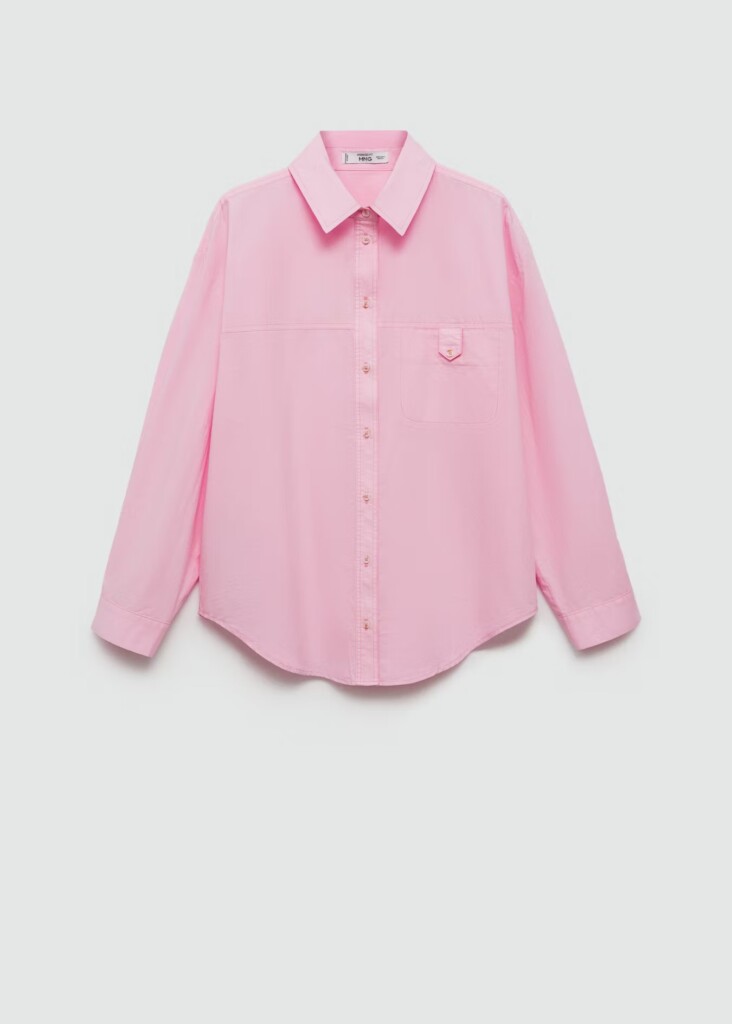 COTTON SHIRT WITH DECORATIVE BUTTON MANGO (TALLA 6)