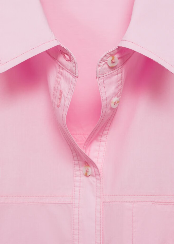 COTTON SHIRT WITH DECORATIVE BUTTON MANGO (TALLA 6)