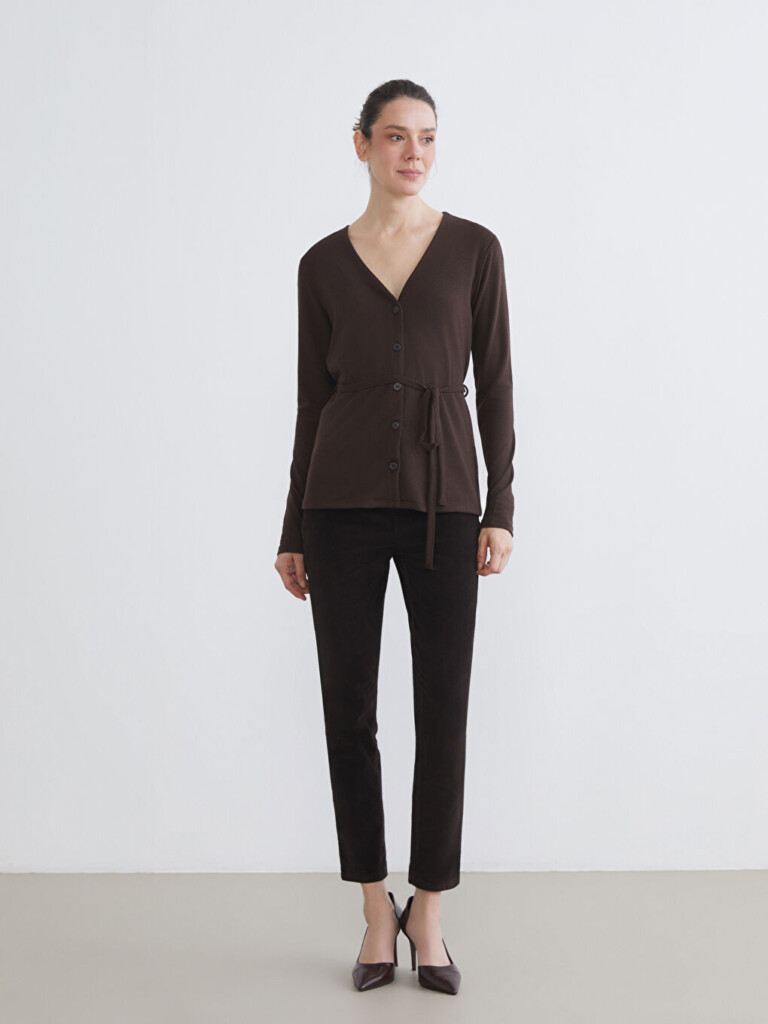 V Neck Belted Women's Cardigan ZARA (talla small)