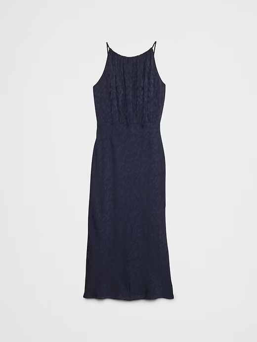 High-Neck Jacquard Midi Dress Banana Republic NUEVO (talla XS)