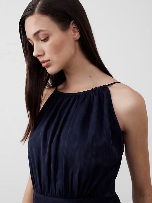 High-Neck Jacquard Midi Dress Banana Republic NUEVO (talla XS)