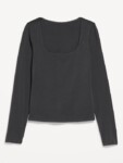 Fitted Double-Layer Scoop-Neck Top | Old Navy (talla M)