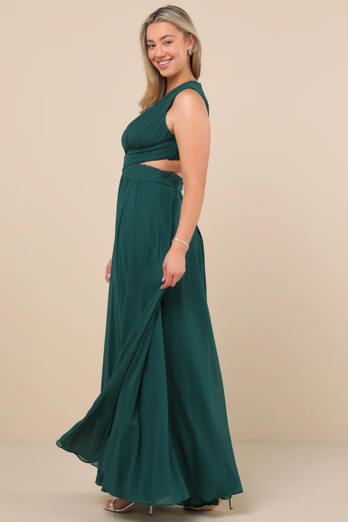 Vivid Imagination Emerald Green Cutout Maxi Dress Lulus NUEVO (talla M)