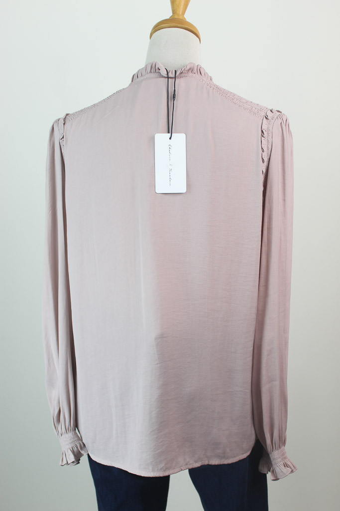 Chelsea & Theodore Tie-Neck Satin Blouse nueva (talla XS)